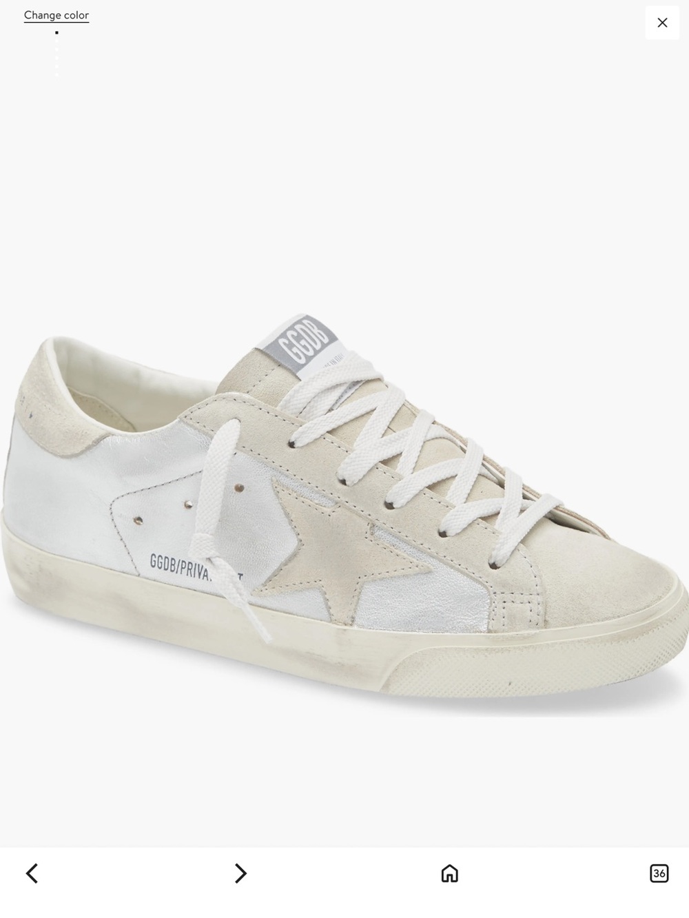 Golden Goose Men’s White and Beige Low-Top Superstar Sneaker